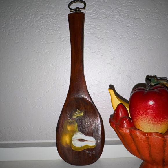 Hand-Painted Wooden Spoon Wall Art (Signed P. Schmidt ’74) - Picture 1 of 5